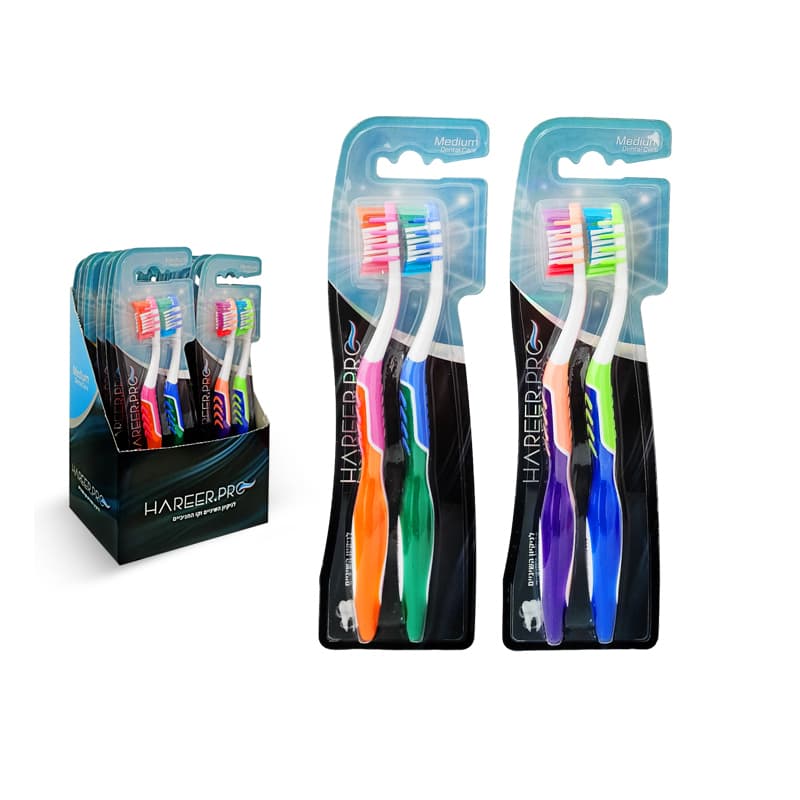 فرشاة اسنان حرير برو HAREER PRO MEDIUM 2PCS