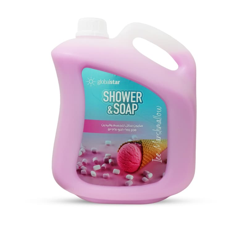ג'ל רחצה גלובל ايس מרשמלו GLOBAL SHOWER GEL 4 L