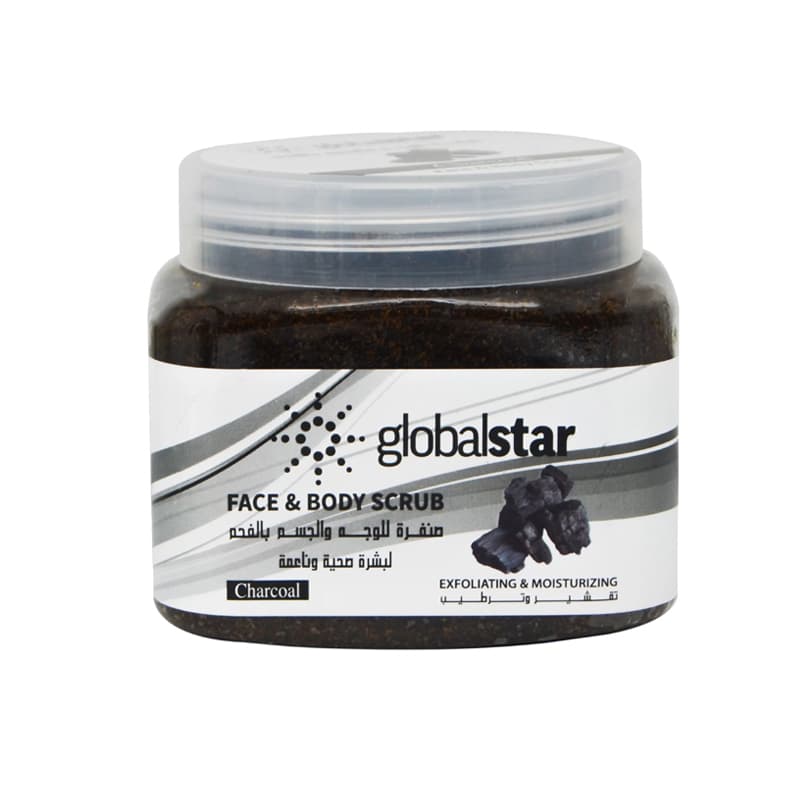 פילינג פנים גלובל פחם GLOBAL STAR SCRUB 500ML