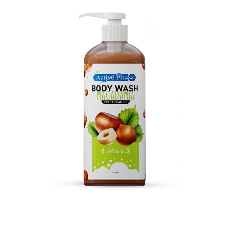ג'ל רחצה גוף אקטיב ACTIVE PLUS BODY WASH MACADAMA 1L