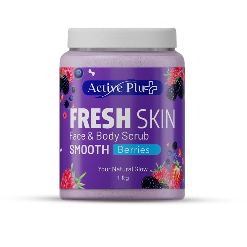 פילינג פנים וגוף אקטיב ACTIVE PLUS SMOOTH BERRIES 1KG