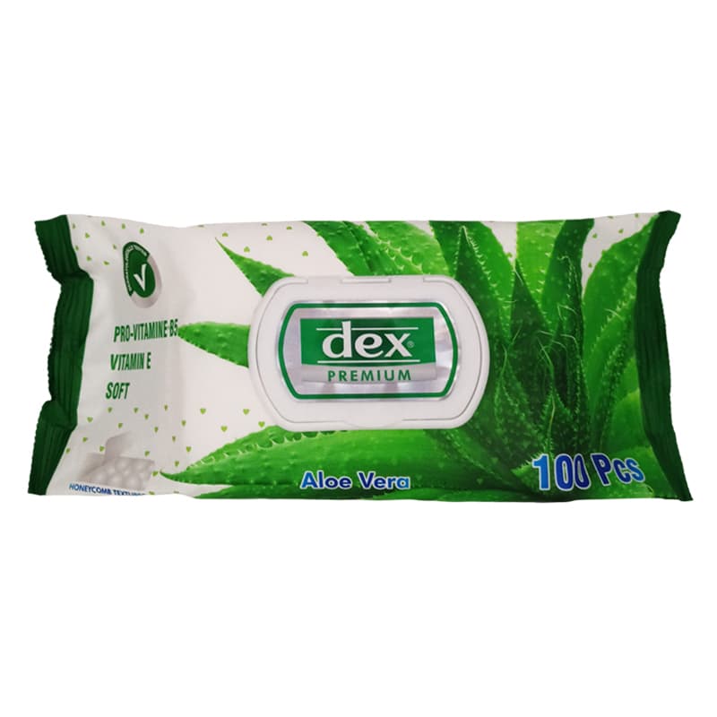 מגבונים מבושמים דקס DEX PREMIUM ALOE VERA 100 PCS