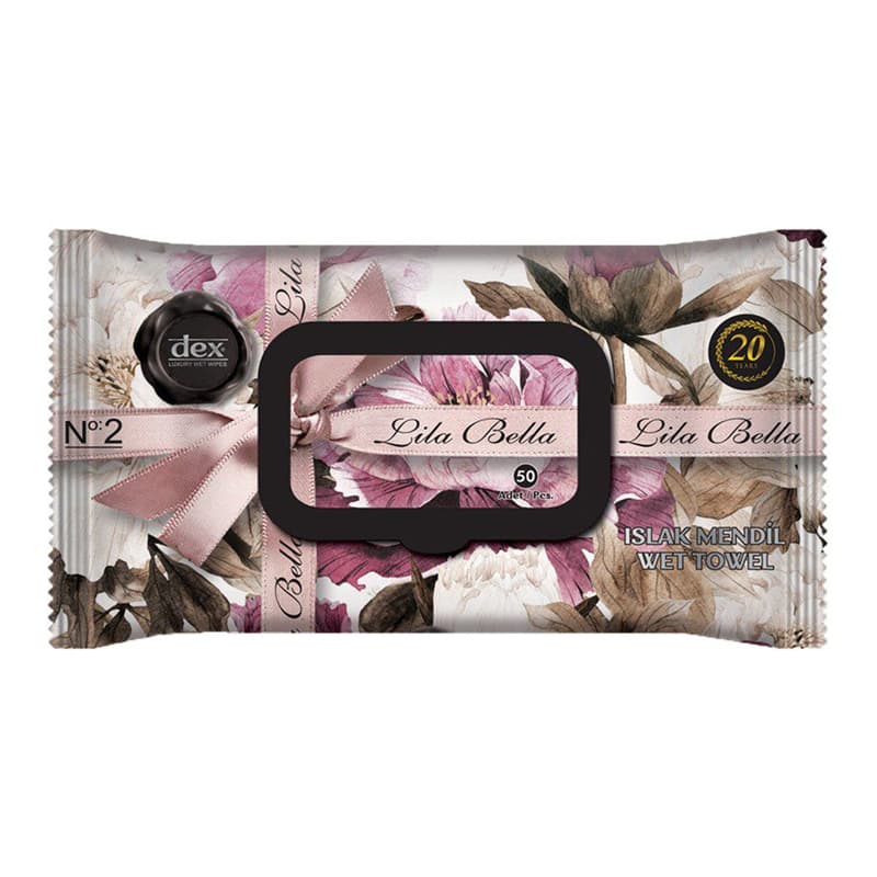 מגבונים מבושמים דקס DEX LILA BELLA 50 PCS