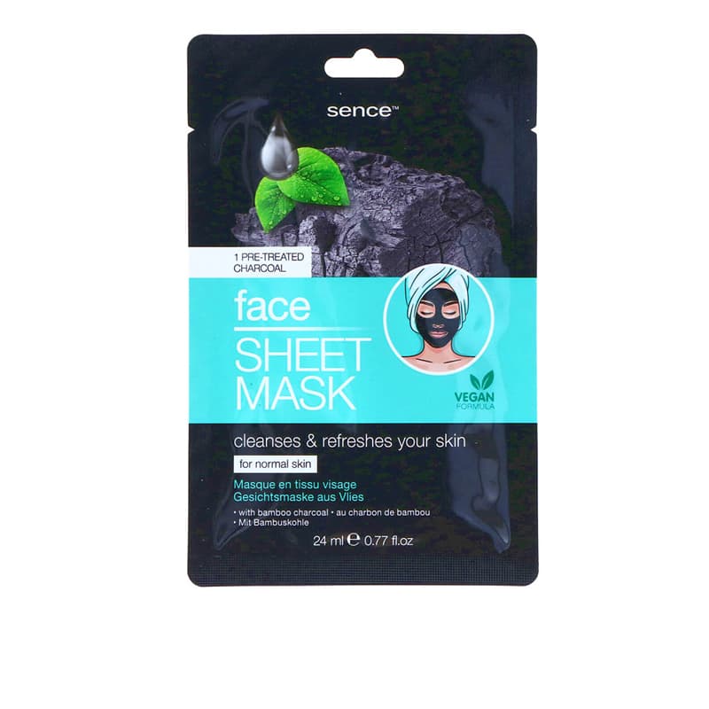 מסכה בד סנס SENCE FACIAL MASK CHARCOAL 24 ML