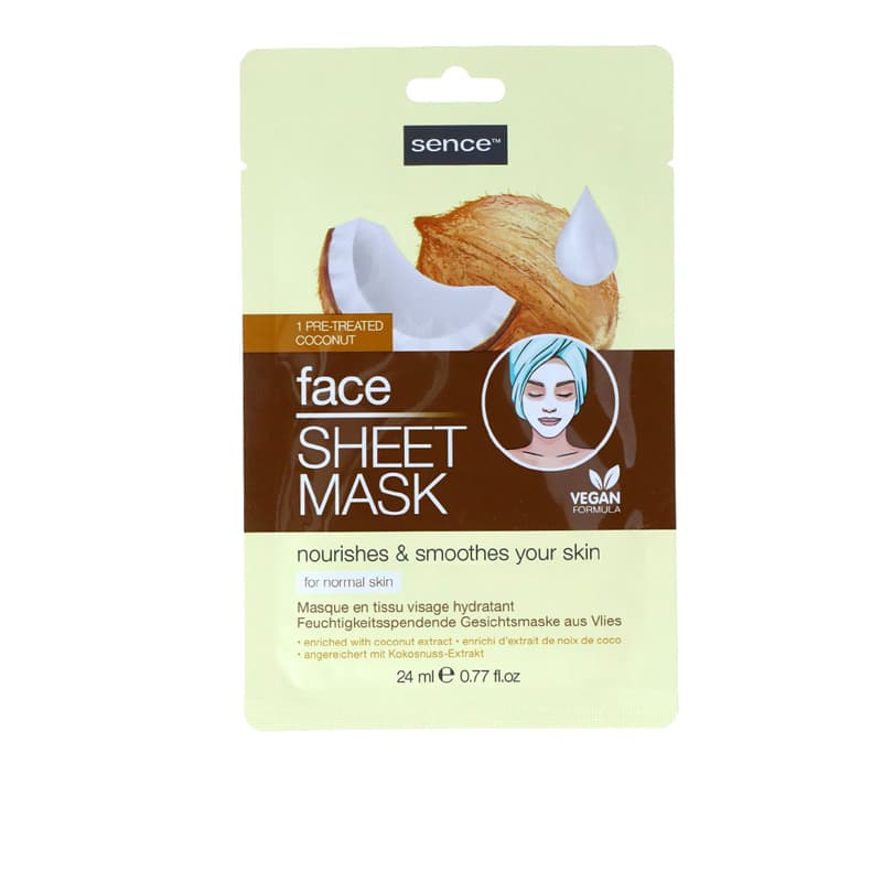 מסכה בד סנס SENCE FACIAL SHEET MASK COCONUT 24ML