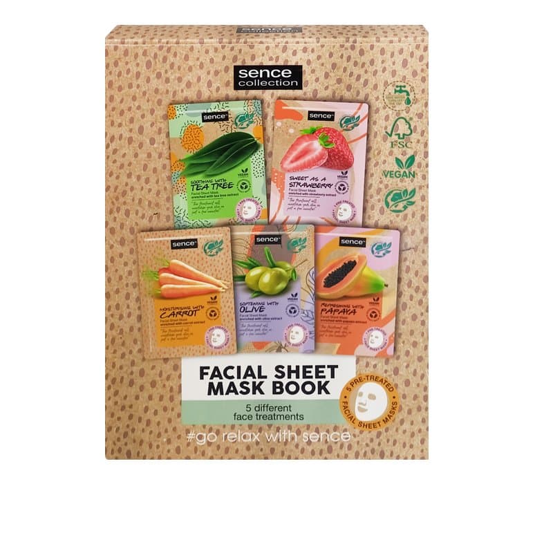 מסכה בד סנס SENCE FACE SHEET MASK BOOK 5 PCS