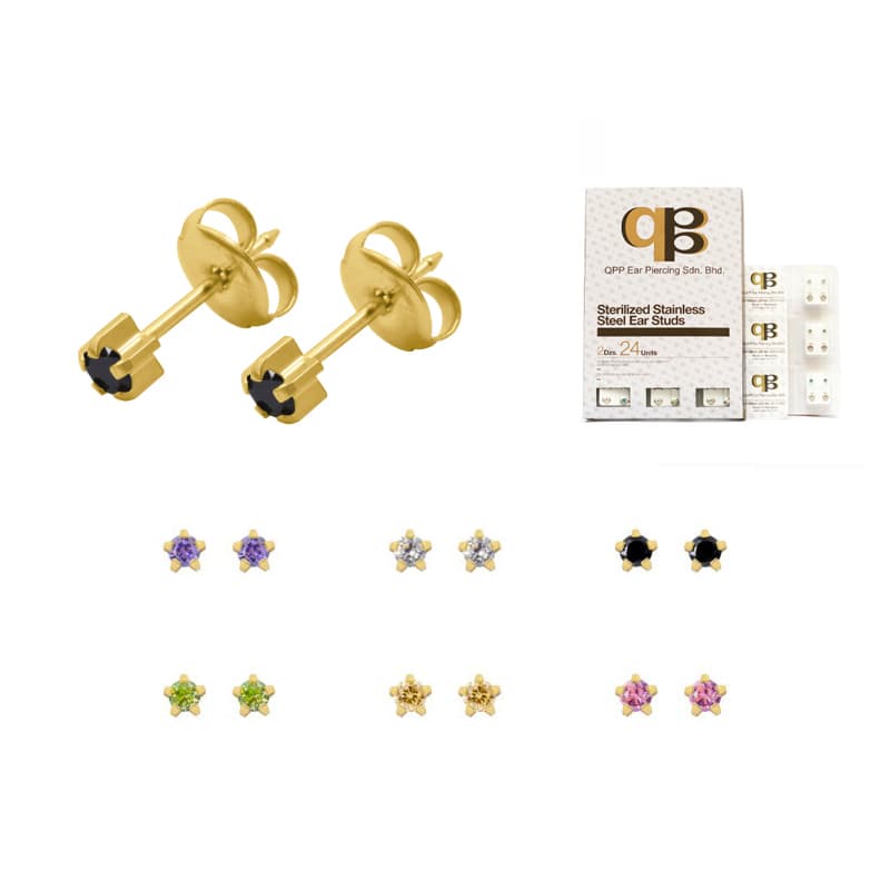 עגילים רפואיים QPP STERILIZED STAINLESS RC13W