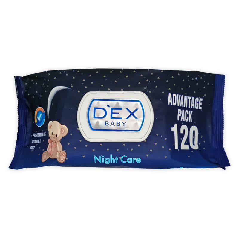 מגבונים מבושמים דקס DEX BABY NIGHT CARE 120 PCS