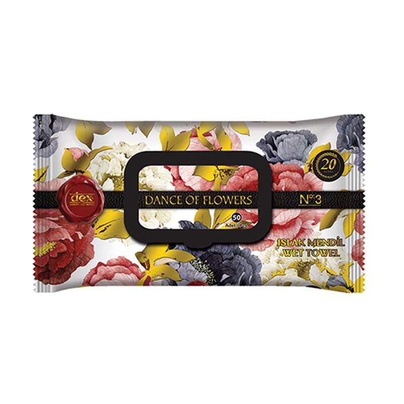 מגבונים מבושמים דקס DEX DANCE OF FLOWERS 50 PCS