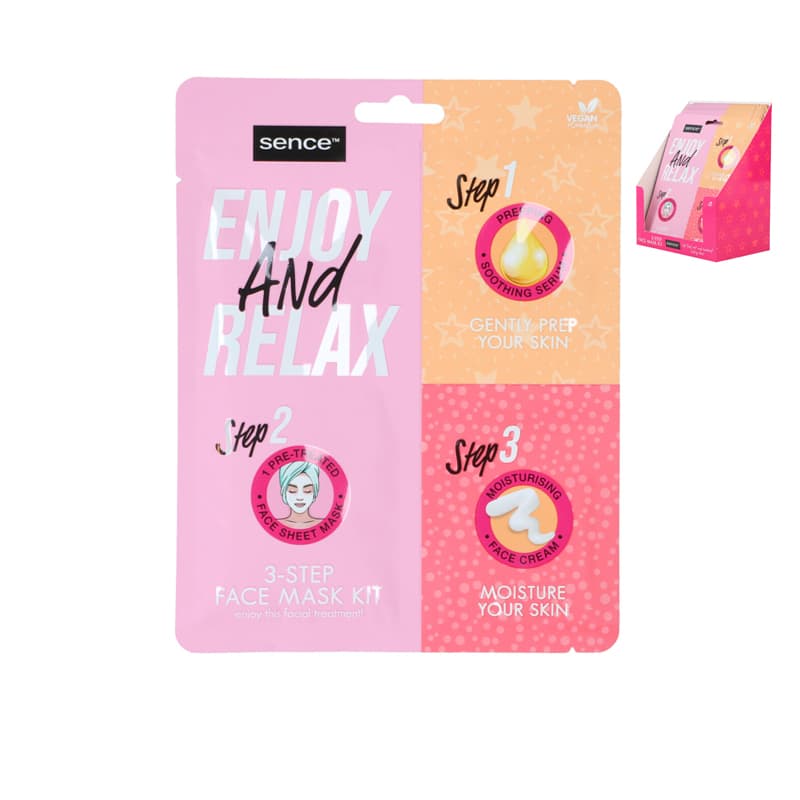 מסכה בד סנס SENCE FACIAL SHET MASK 3-STEPS 27ML